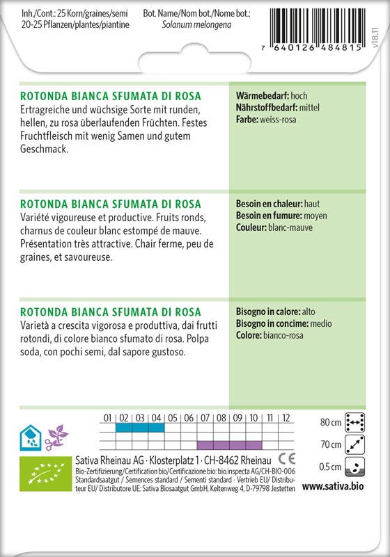 Bio Aaatgut Aubergine Melanzana Info