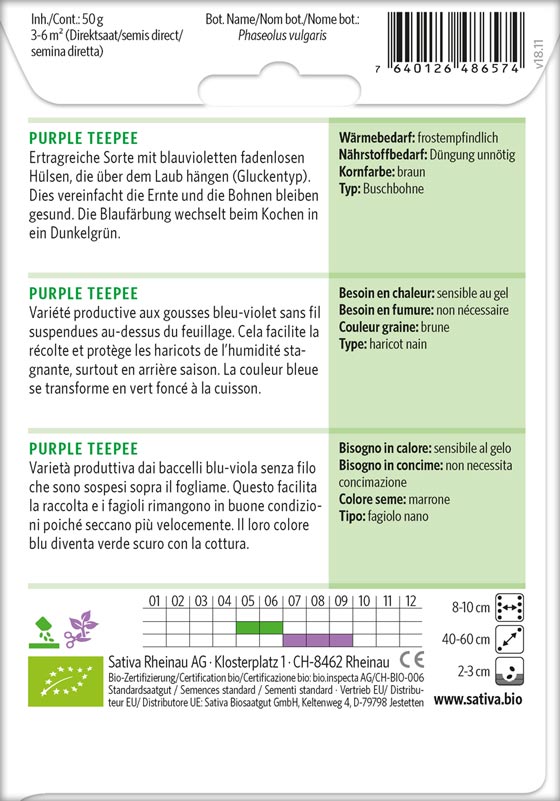 Bio Saatgut Buschbohne Purple Info