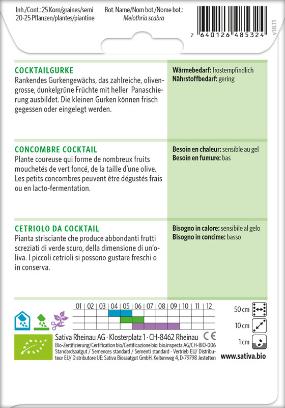 Bio Saatgut Cocktailgurke Info