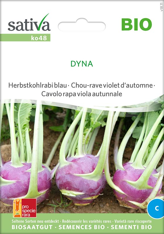 Bio Saatgut Herbstkohlrabi blau Dyna