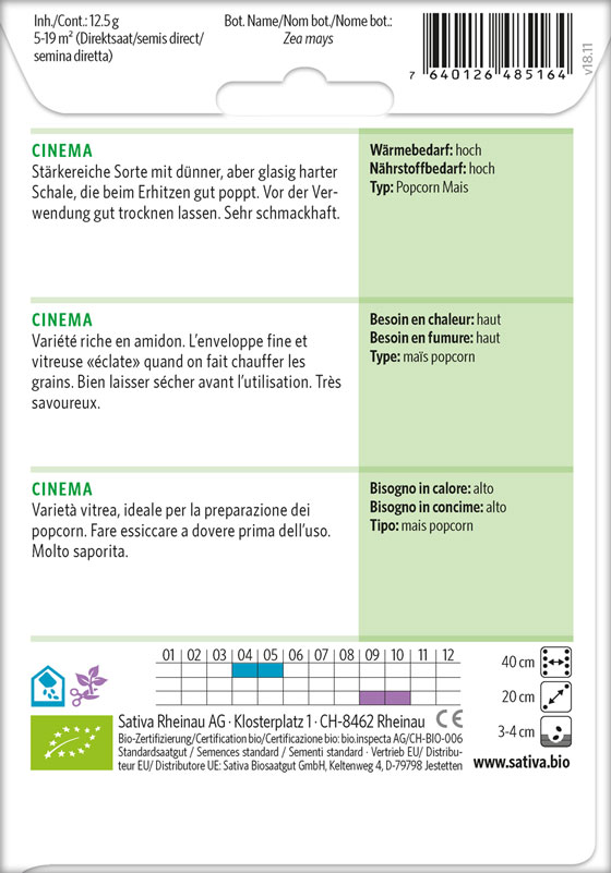 Bio Saatgut Popcorn Mais Info