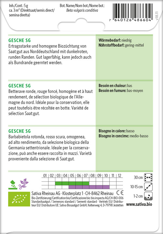 Bio Saatgut Rande Rote Beete Gesche SG Info