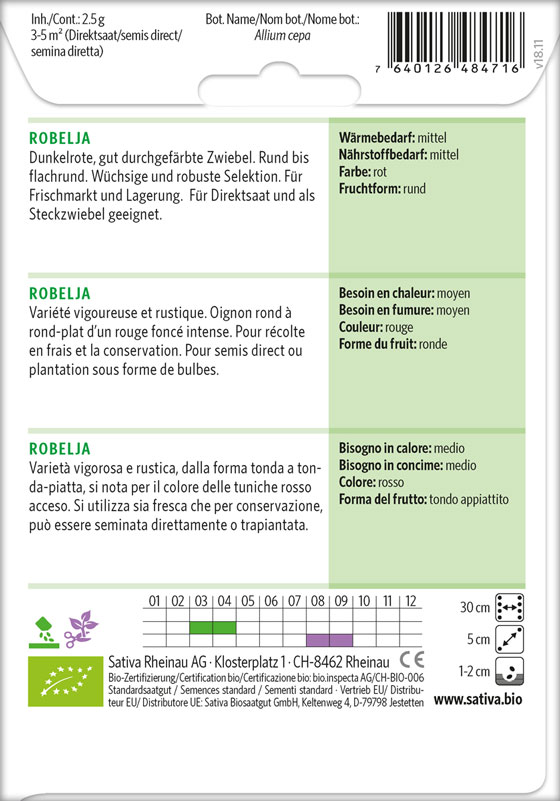 Bio Saatgut Zwiebelsamen Robelja Info